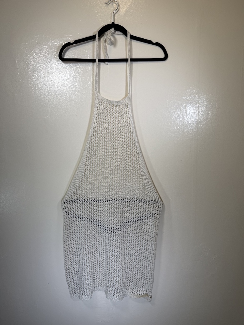 White Crochet over bikini dress large